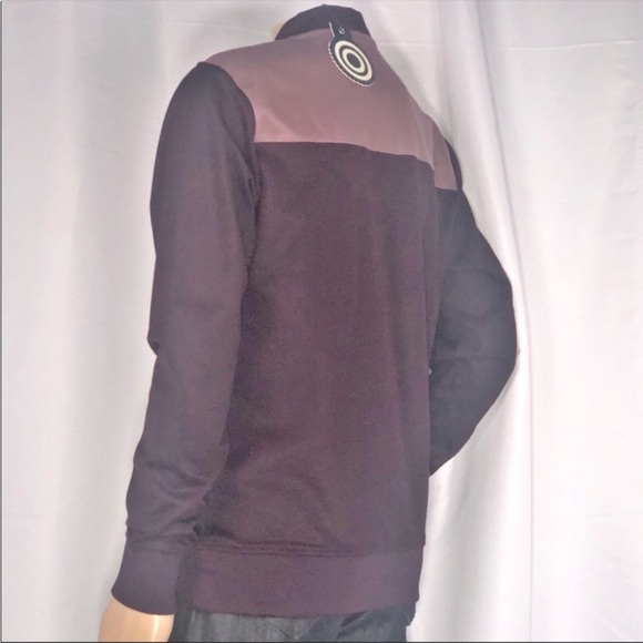 4 Funky Flavours Can’t Hold Back Taupe Purple & Orange Color Block Jacket SzL - Picture 5 of 16